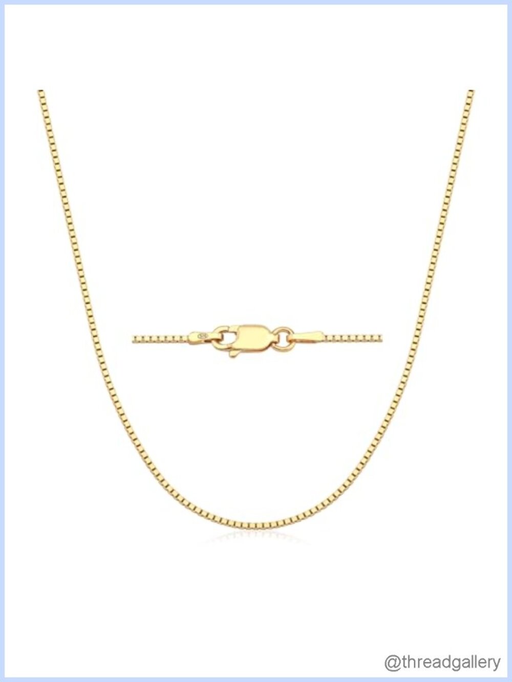 925 Sterling Silver 1.3mm Box Chain Necklace 18in